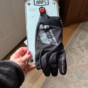100% Ridefit Black Motocross Gloves